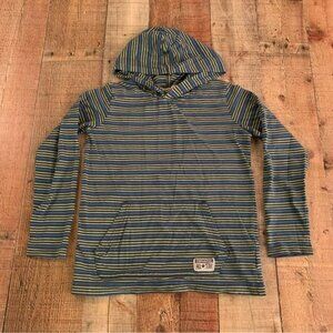 Converse boys size 8/10Y green and blue striped long sleeve hooded shirt